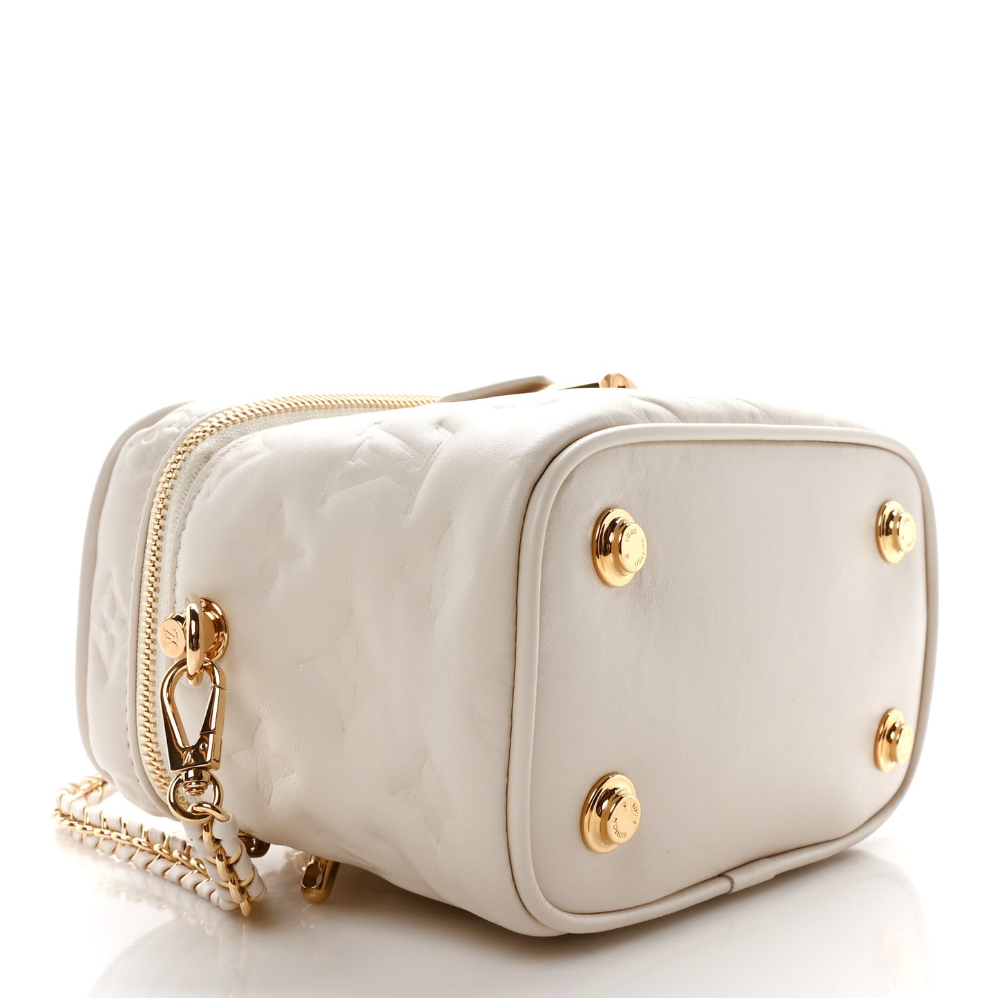 Lambskin Embossed Monogram Vanity PM Cream