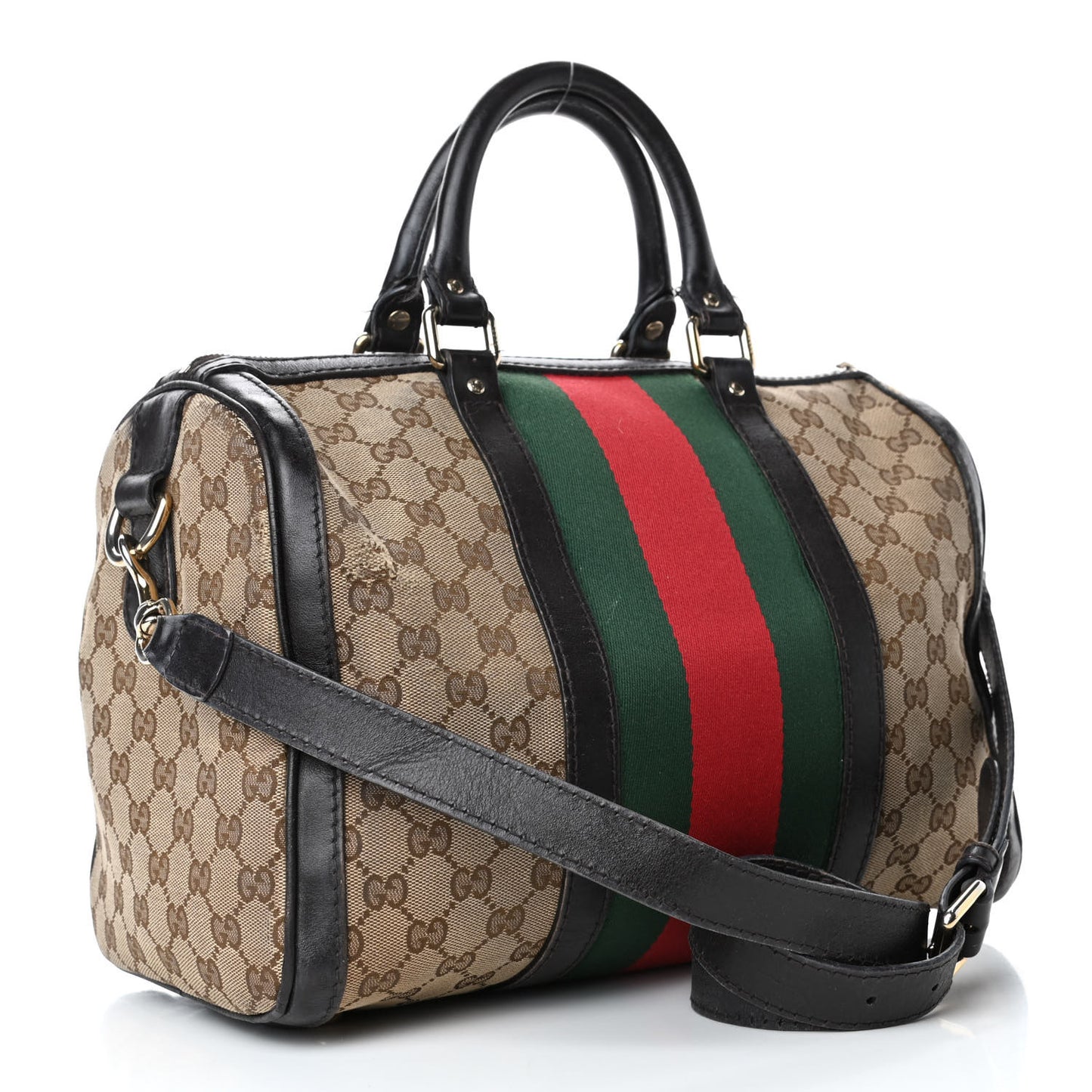Monogram Vintage Web Medium Boston Dark Brown