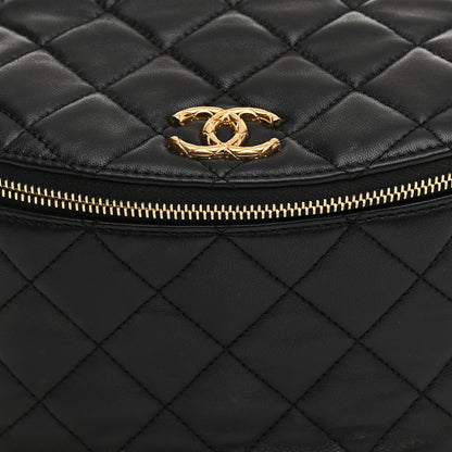 Chanel Lambskin Pearl Quilted CC Belt Bag Black 15 of 21