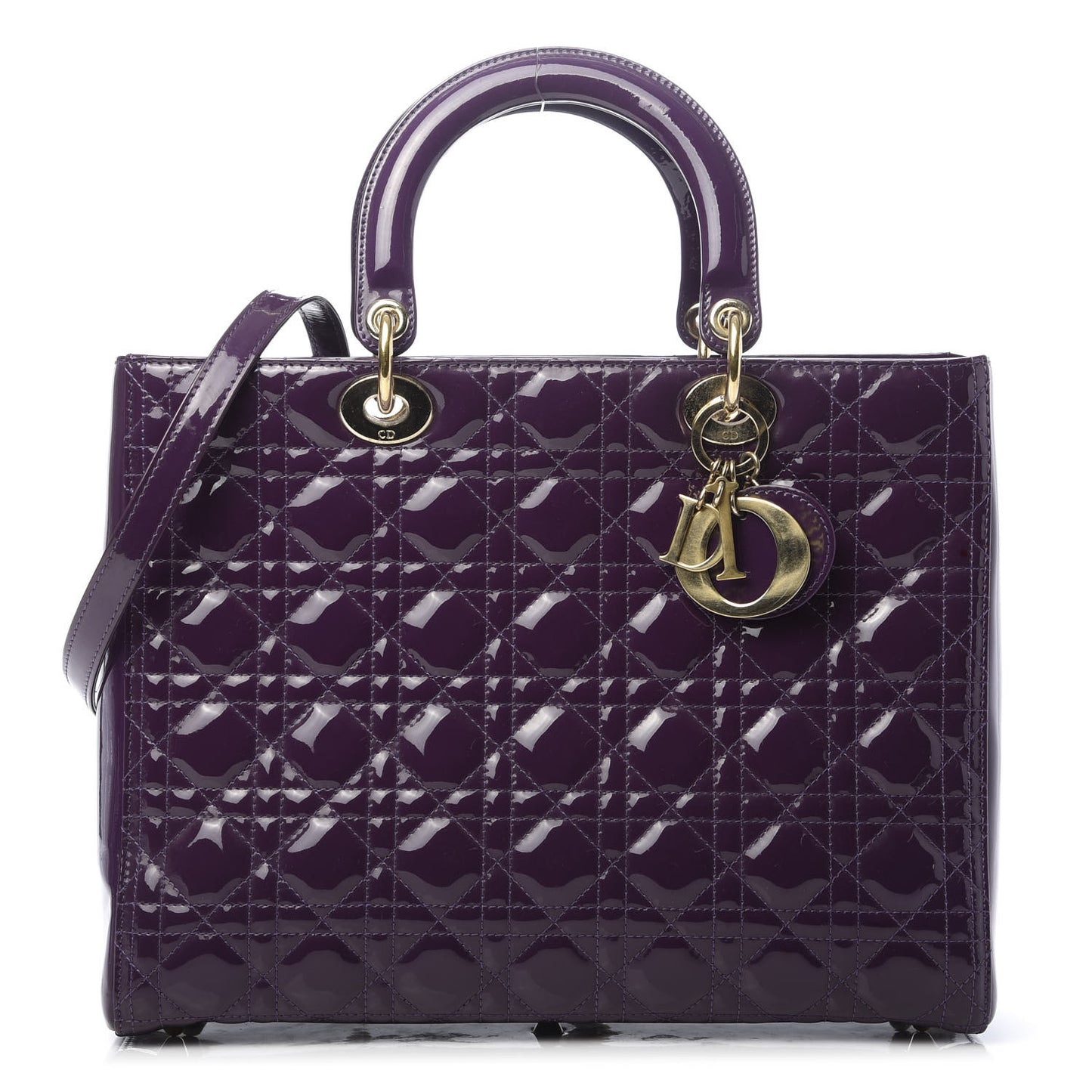 Patent Cannage Large Lady Dior Violet Purple