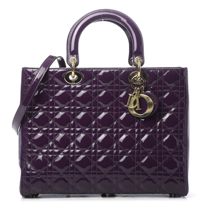 Christian Dior Patent Cannage Large Lady Dior Violet Purple 1 of 11