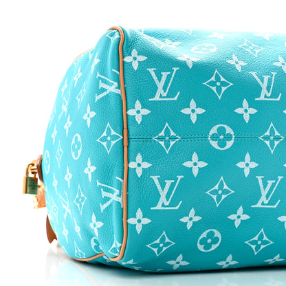 Louis Vuitton Calfskin Monogram Speedy P9 Bandouliere 40 Turquoise 10 of 11