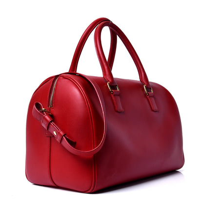 Saint Laurent Calfskin Classic Duffle 6 Red 2 of 4