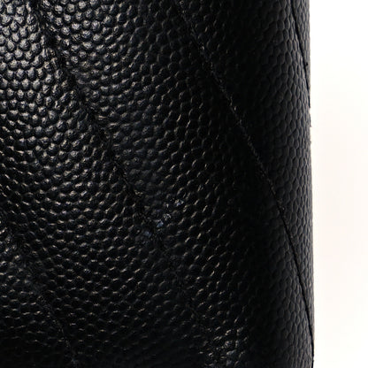 Saint Laurent Grain De Poudre Matelasse Chevron Monogram Zip Around Wallet Black 12 of 14