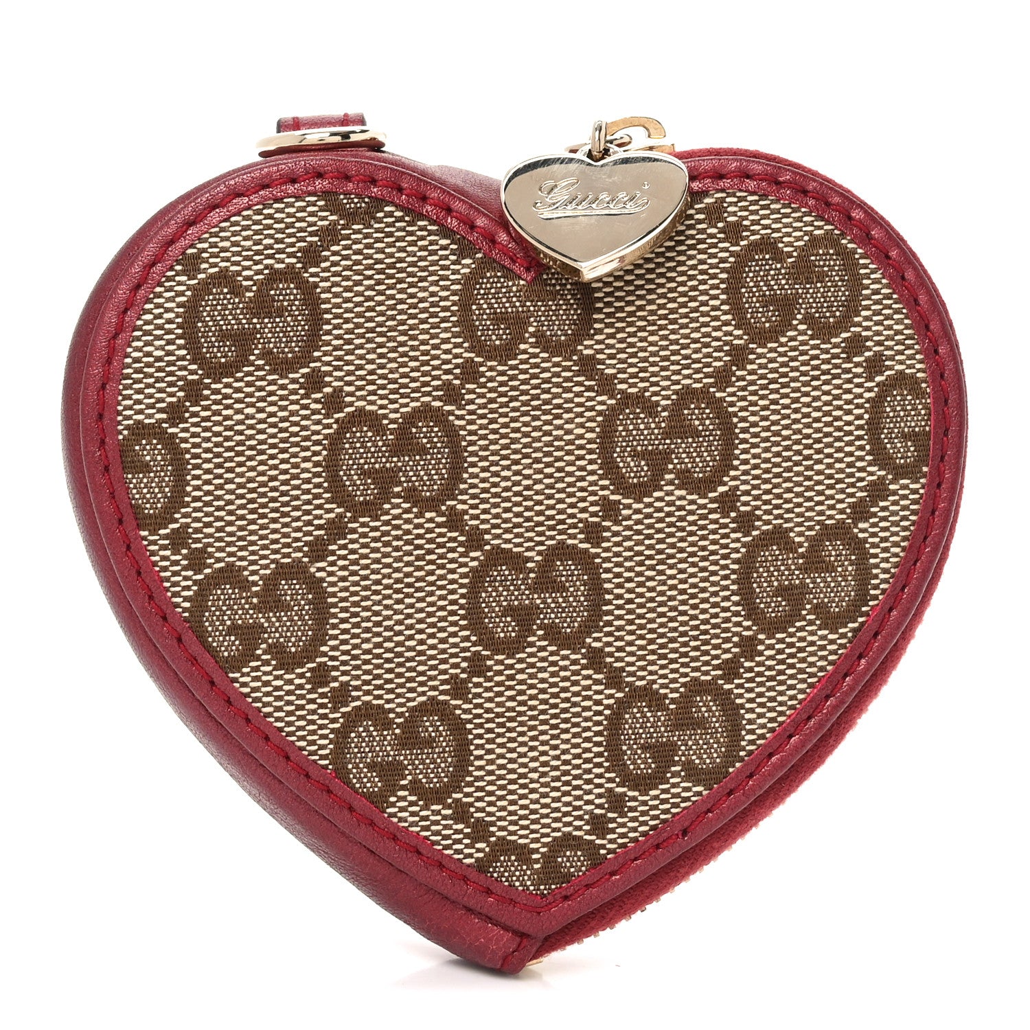Gucci Monogram Heart Coin Purse Red 1 of 8