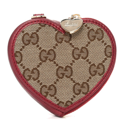 Gucci Monogram Heart Coin Purse Red 1 of 8
