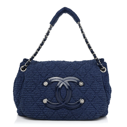 Chanel Nylon Patent Quilted CC Accordion Flap Bag Blue 1 of 18