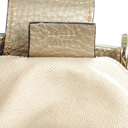 Gucci Metallic Calfskin Mini Bamboo Shopper Tote Golden Beige 7 of 7
