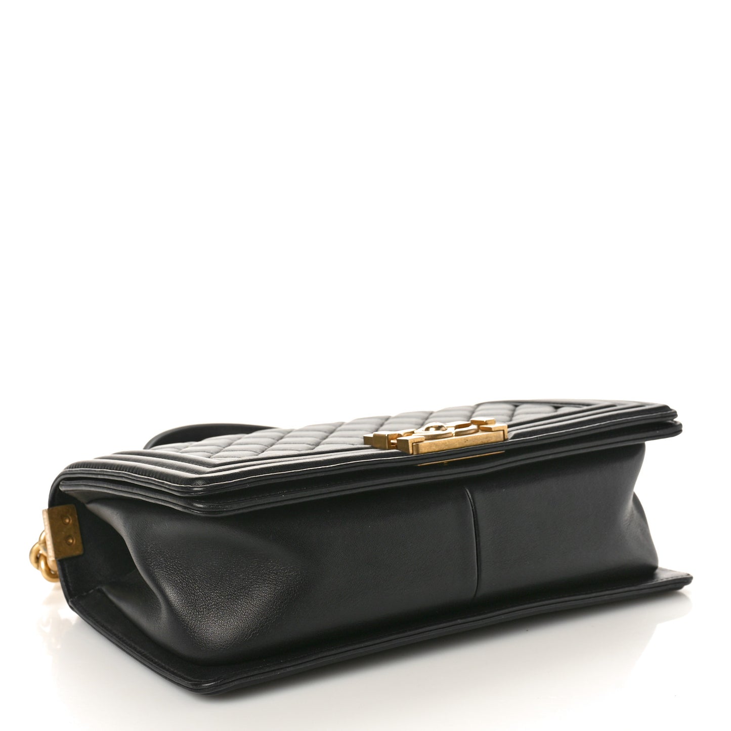 Lambskin Quilted Medium Boy Flap Black