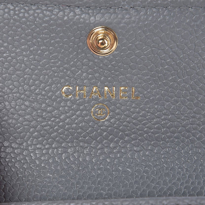 Chanel Caviar Quilted Boy Flap Card Holder Grey 6 of 9