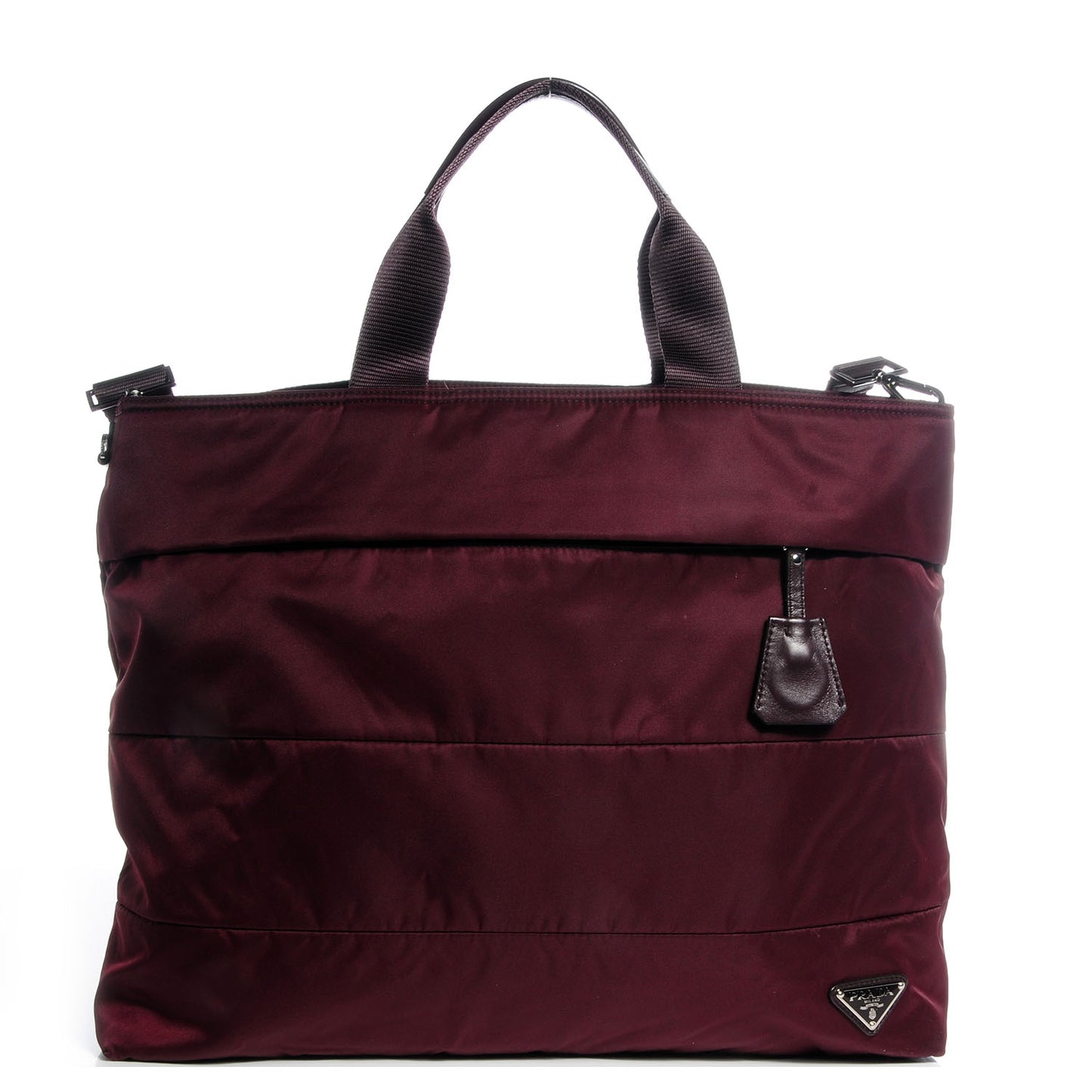 Tessuto Nylon Shopping Tote Bordeaux