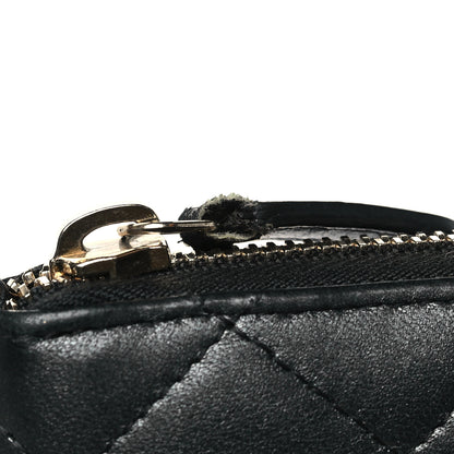 Chanel Lambskin Zip Around Large Gusset Wallet With Pearl Chain Black 10 of 10