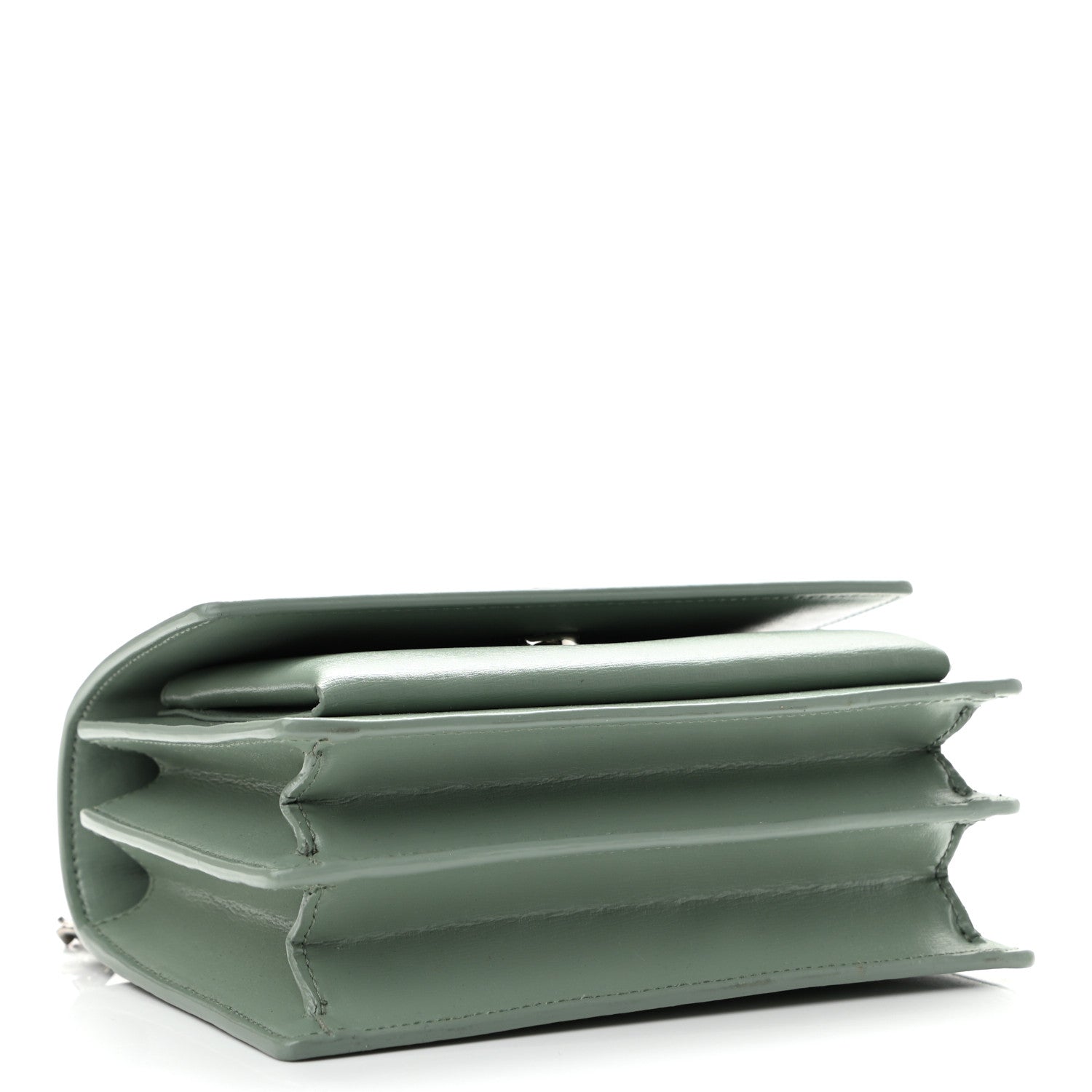 Saint Laurent Calfskin Small Monogram Sunset Vert Opaline 4 of 9