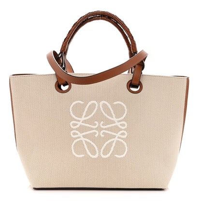 Loewe Canvas Calfskin Small Anagram Tote Ecru Tan 1 of 9