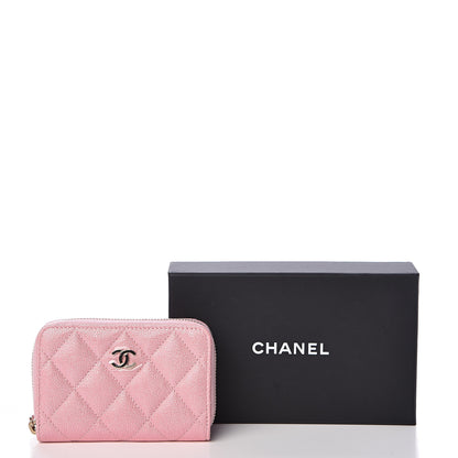 Chanel Iridescent Caviar Quilted Zip Coin Purse Pink 8 of 8