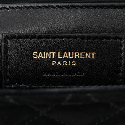 Saint Laurent Suede Tri-Quilt Monogram Medium College Bag Black 6 of 11