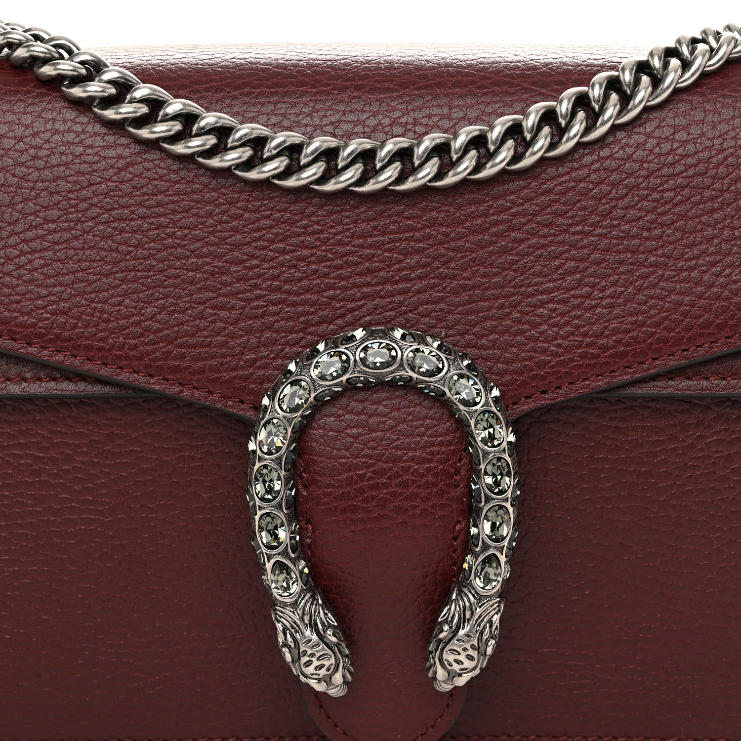 Gucci Dollar Calfskin Crystal Small Dionysus Shoulder Bag Vintage Bordeaux 8 of 14