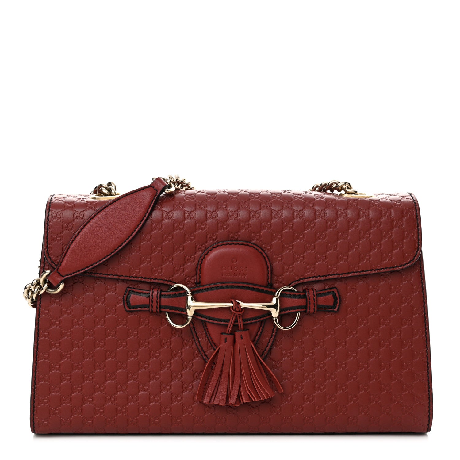 Gucci Microguccissima Medium Emily Chain Shoulder Bag Red 1 of 10