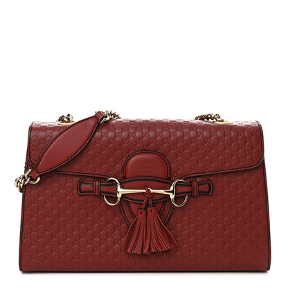 Gucci Microguccissima Medium Emily Chain Shoulder Bag Red 1 of 10
