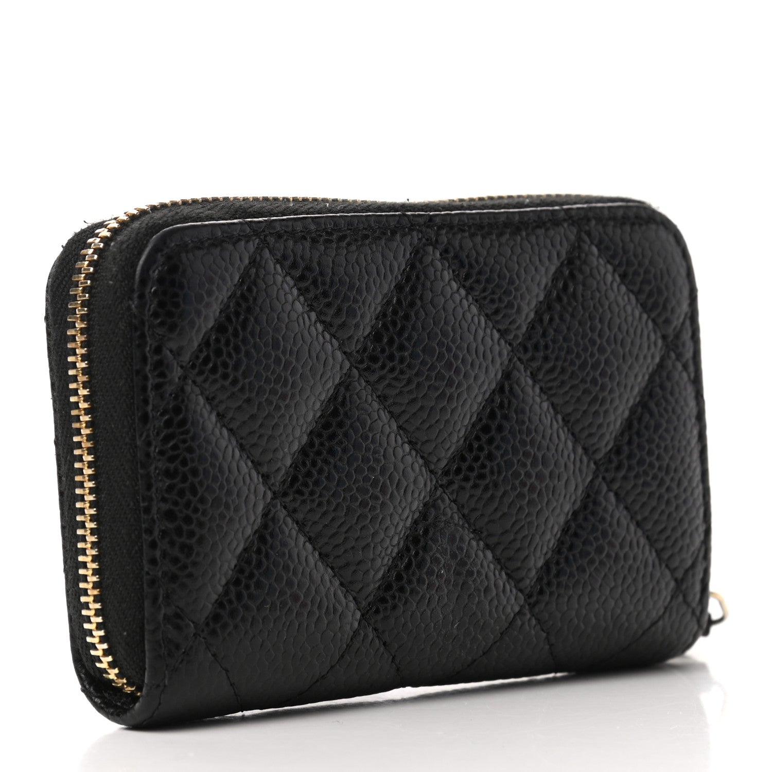 Chanel Caviar Quilted Zip Coin Purse Black 3 of 7