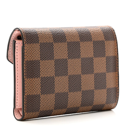 Louis Vuitton Damier Ebene Victorine Wallet Rose Ballerine 3 of 7