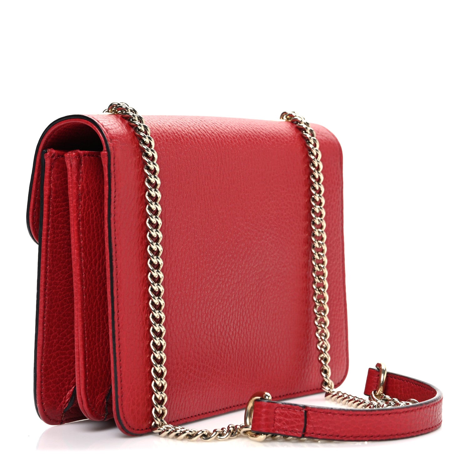 Gucci Dollar Calfskin Small Interlocking G Shoulder Bag Red 3 of 10