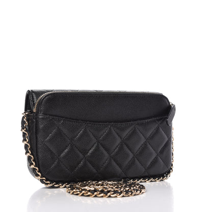 Chanel Caviar Quilted Flap Phone Holder With Chain Black 3 of 12