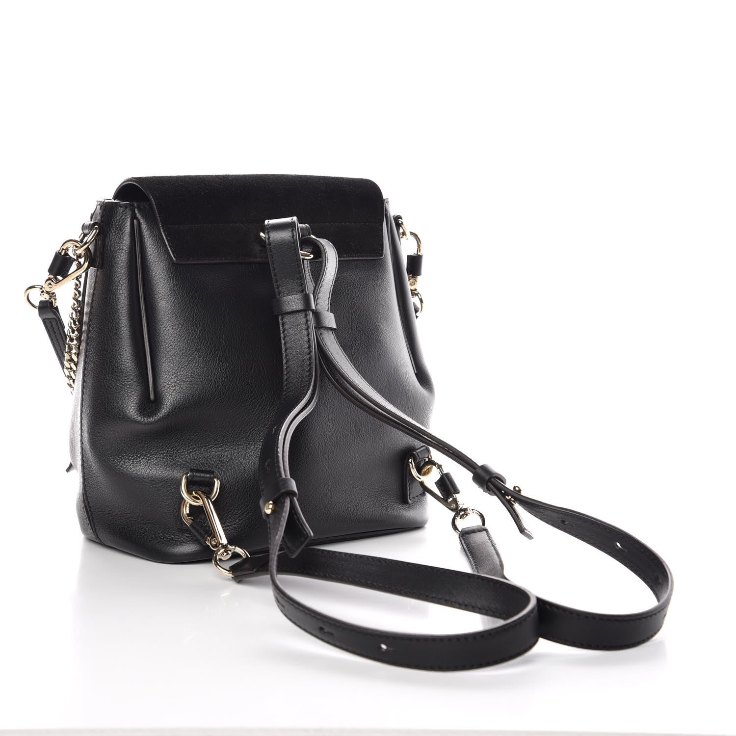Chloe Suede Calfskin Small Faye Backpack Black 3 of 8