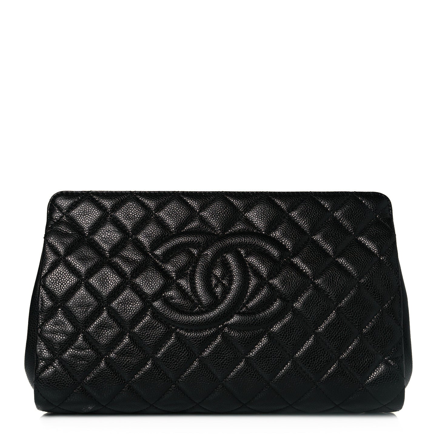 Caviar Quilted CC Large Clutch Black