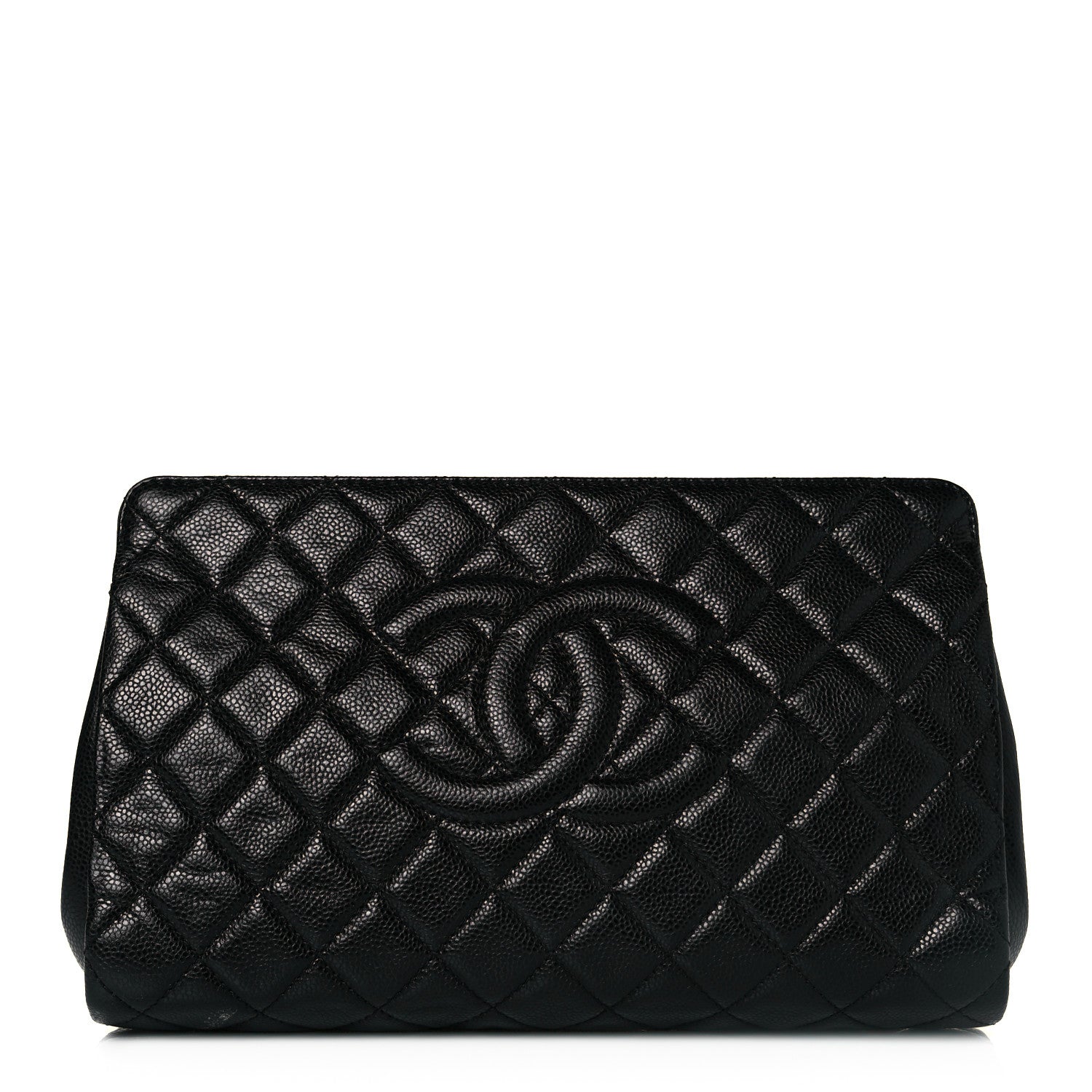 Chanel Caviar Quilted CC Large Clutch Black 1 of 9