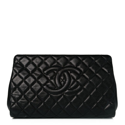 Chanel Caviar Quilted CC Large Clutch Black 1 of 9