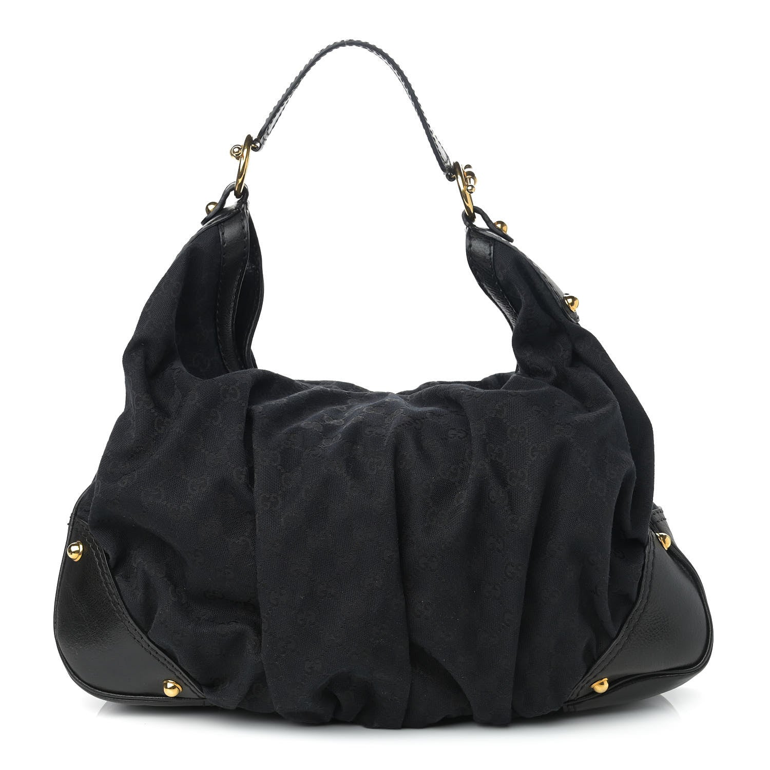 Gucci Monogram Large Jockey Hobo Black 1 of 11