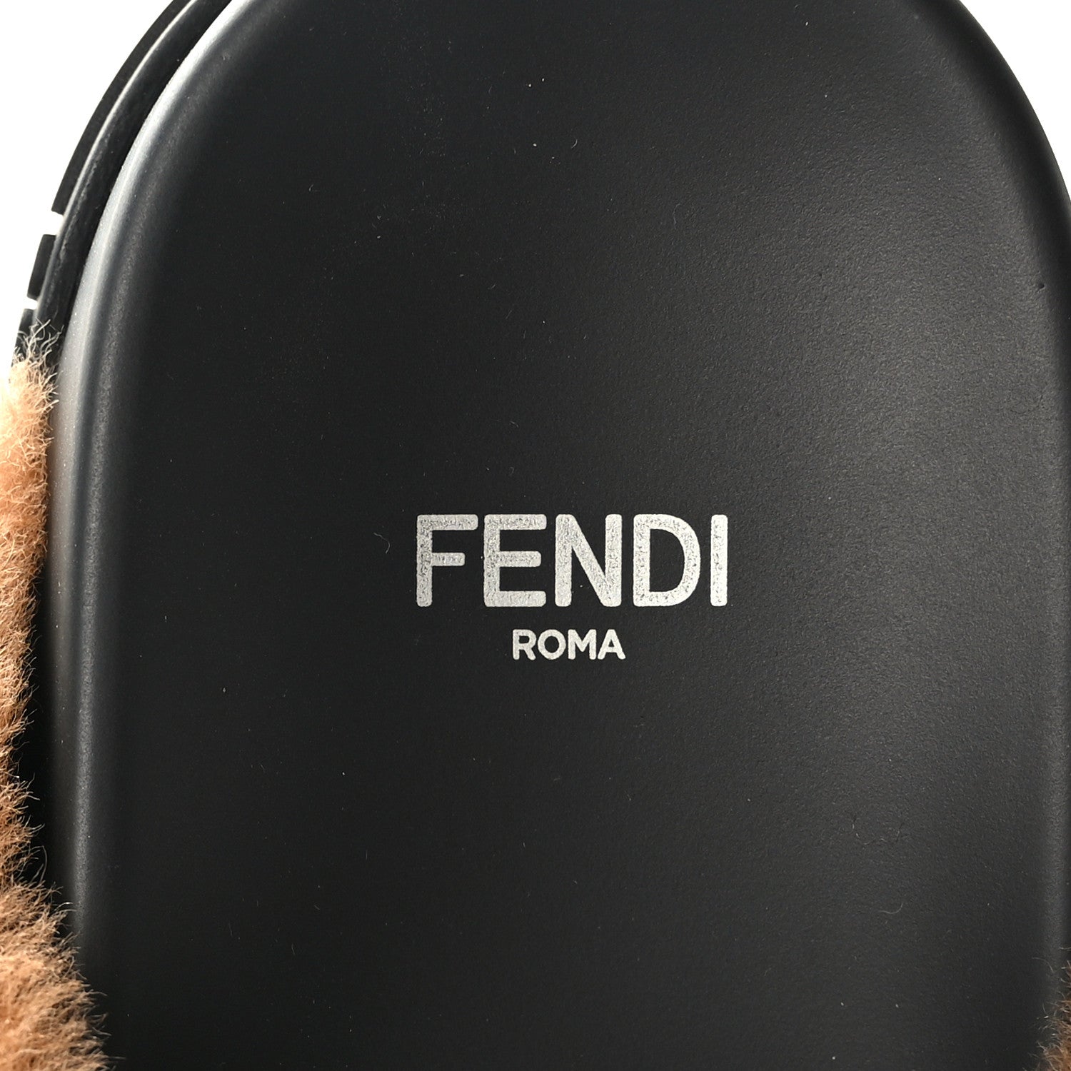 Fendi Shearling FF Fendi Feel Sandals 37 Tobacco Black 7 of 8