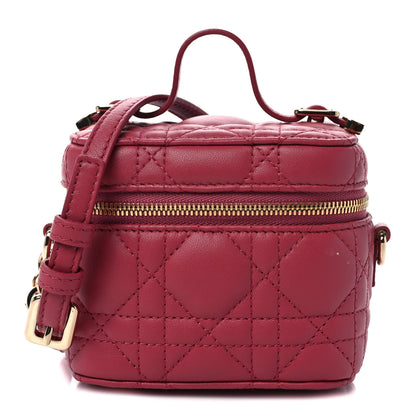 Christian Dior Lambskin Cannage Micro Vanity Case Strawberry Pink 1 of 9