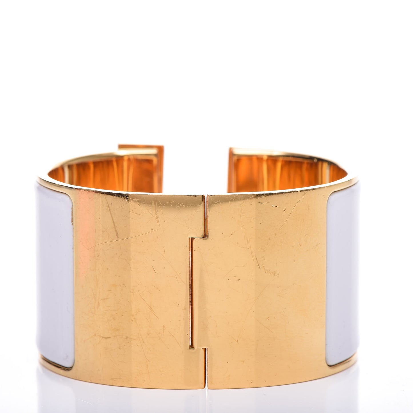 Enamel Extra Wide Clic Clac H Bracelet PM White