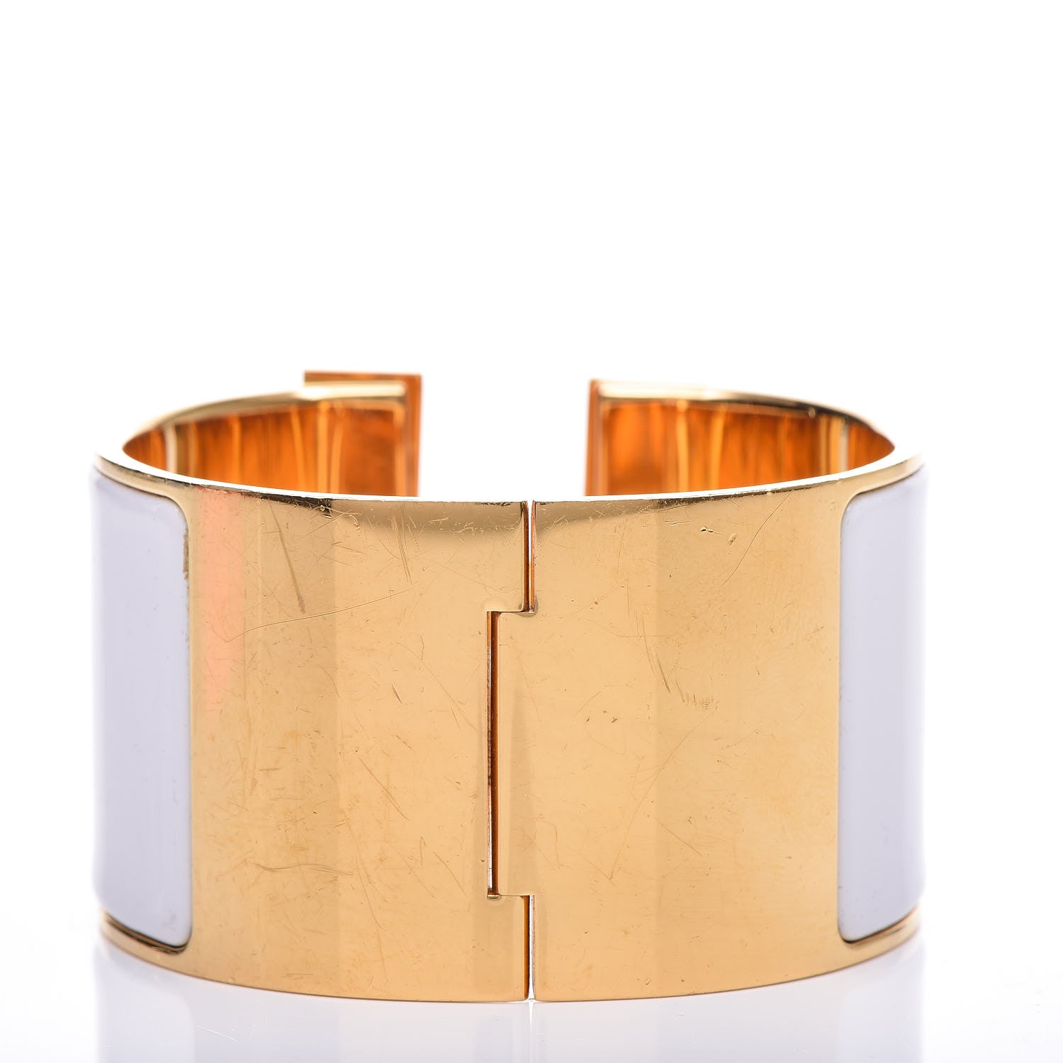 Hermes Enamel Extra Wide Clic Clac H Bracelet PM White 3 of 6