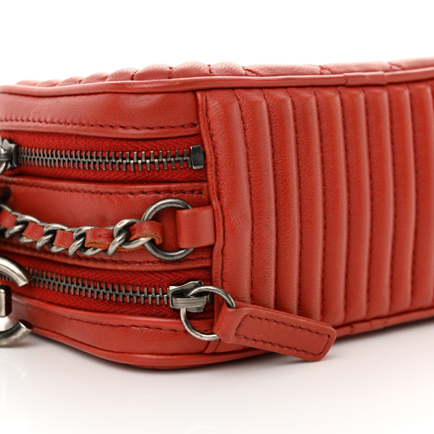 Chanel Lambskin Quilted Mini Coco Boy Camera Case Red 10 of 12