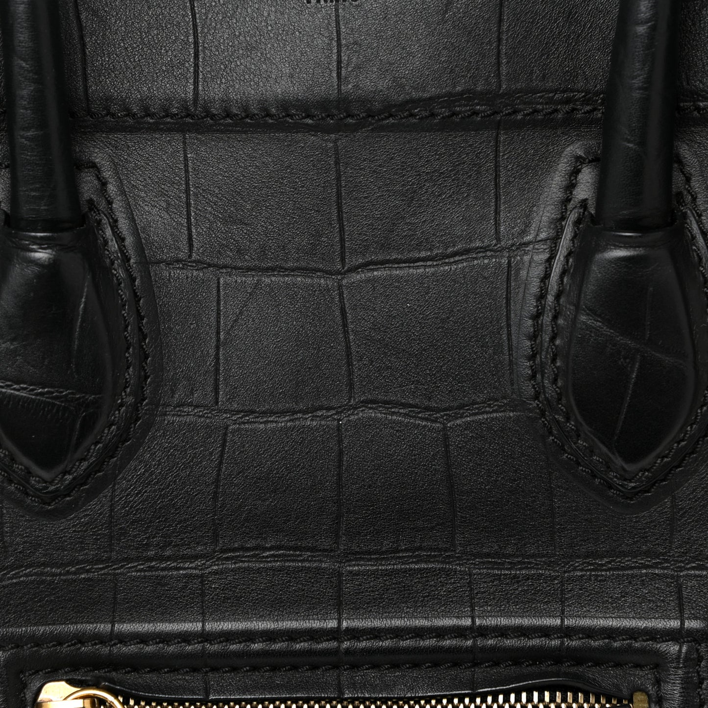 Crocodile Embossed CELINE Calfskin Crocodile Embossed Medium Phantom Luggage Black Medium Phantom Luggage Black