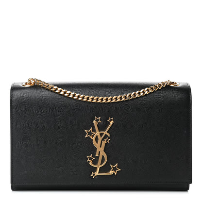Saint Laurent Grain De Poudre Star Studded Monogram Wallet on Chain Black 1 of 4