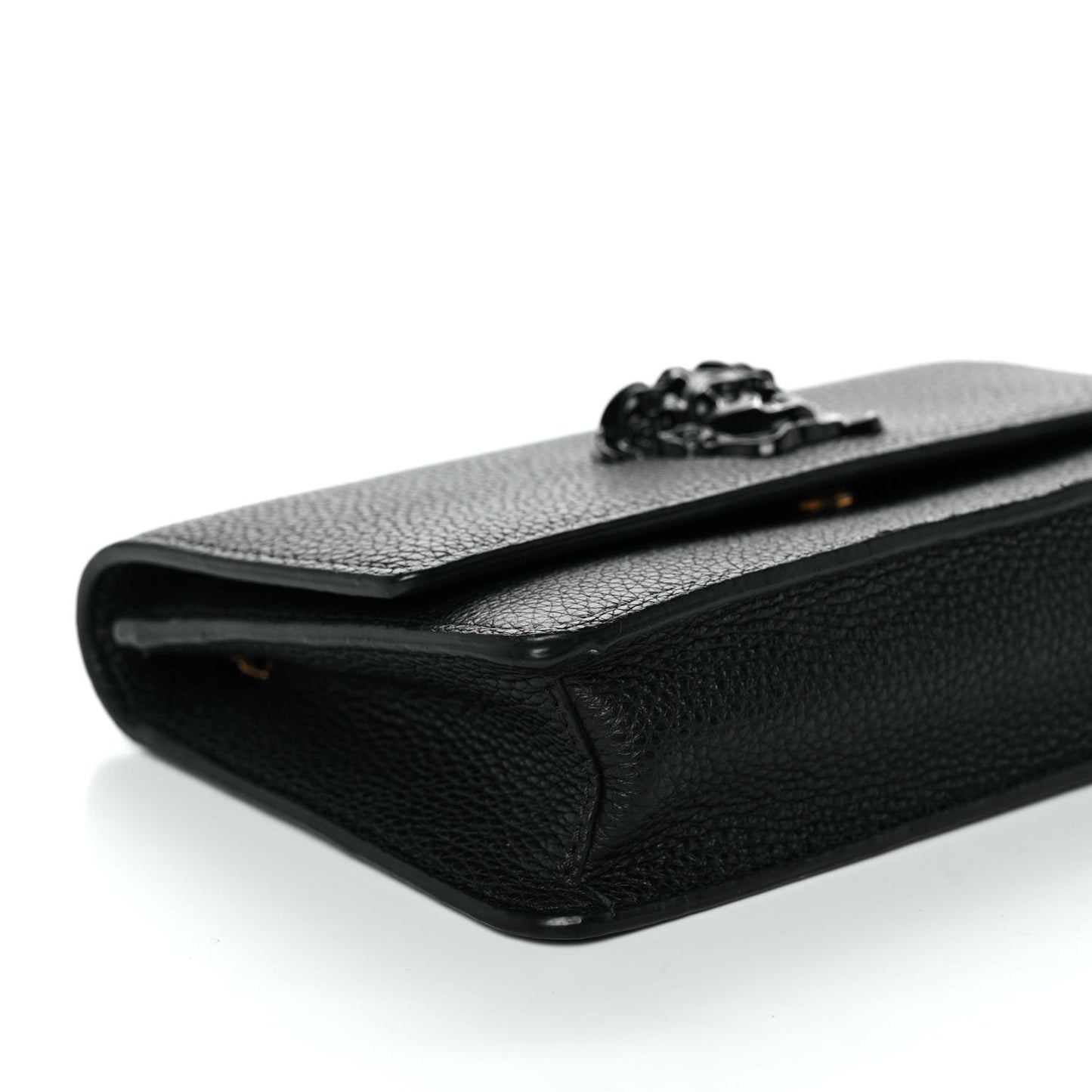 Grained Calfskin Palazzo Chain Evening Bag Black