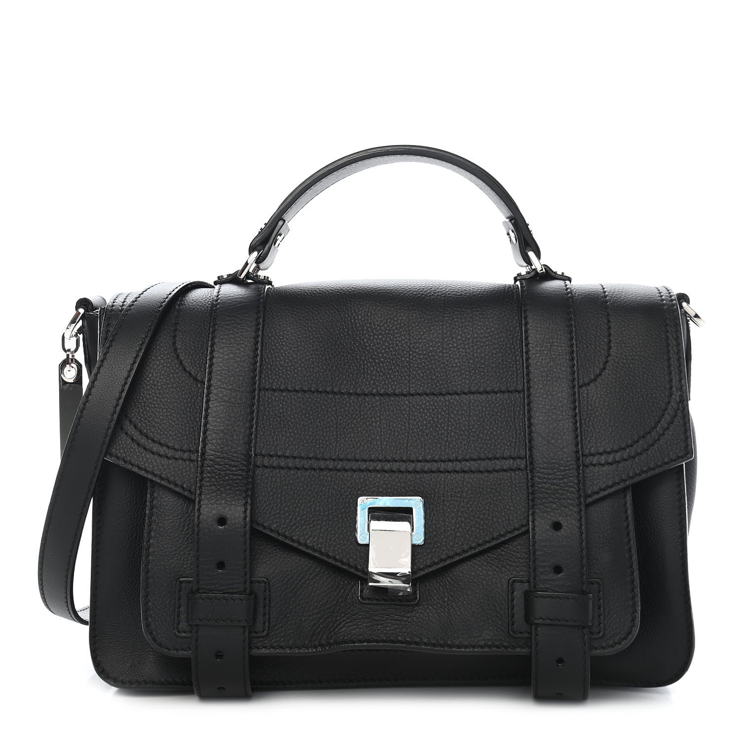 Proenza Schouler Soft Grainy Calfskin Medium PS1 Satchel Black 1 of 8