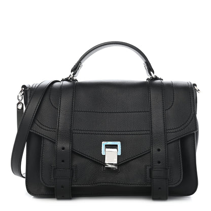 Proenza Schouler Soft Grainy Calfskin Medium PS1 Satchel Black 1 of 8