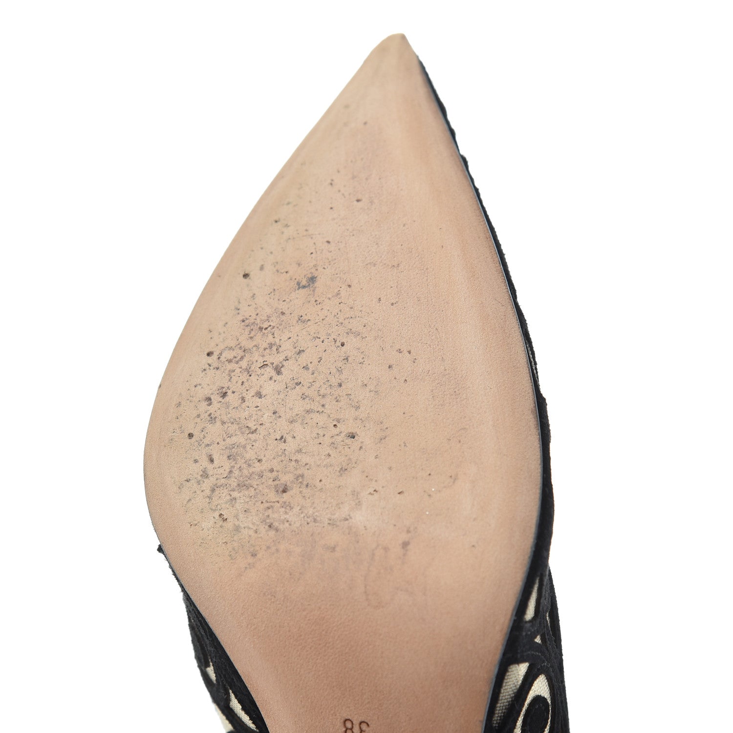 Christian Dior Suede Mesh Eye Embroidered D-Choc Pumps 38 Black 9 of 17