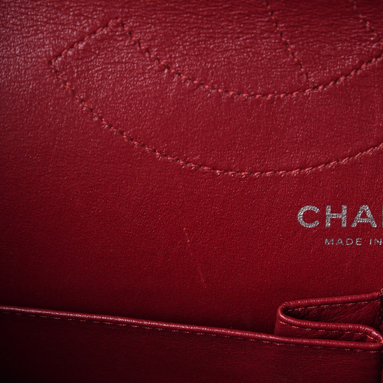 Chanel Distressed Patent 2.55 Reissue 227 Flap Raspberry Red 7 of 10