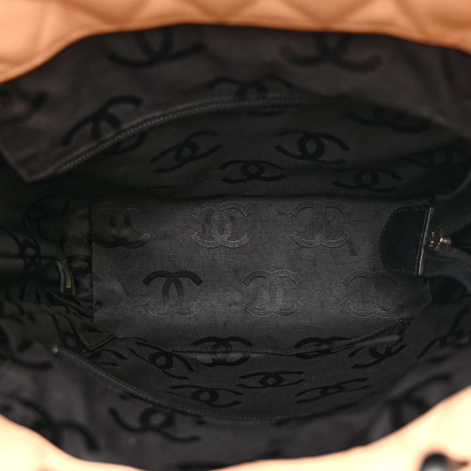 Chanel Calfskin Quilted Medium Cambon Tote Beige Black 5 of 10