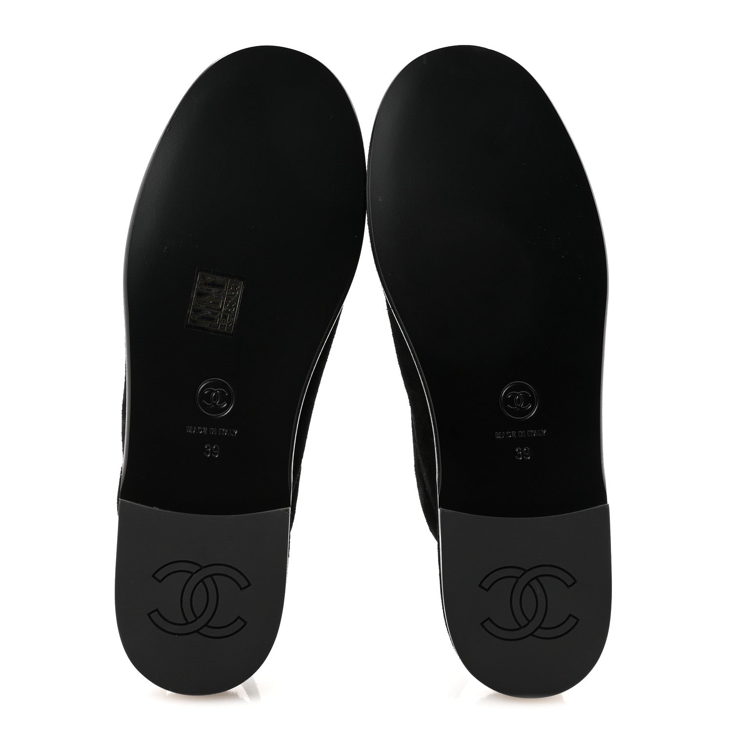Chanel Suede Calfskin CC Slingback Loafers 39 Black 6 of 9