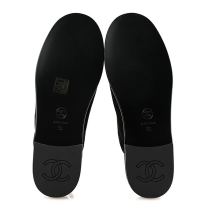 Chanel Suede Calfskin CC Slingback Loafers 39 Black 6 of 9