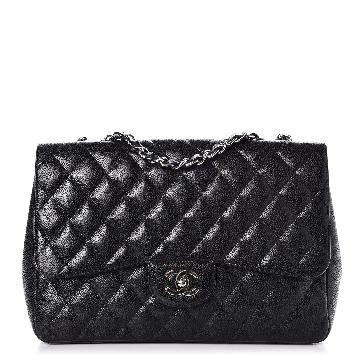Caviar Quilted Jumbo Single Flap Black