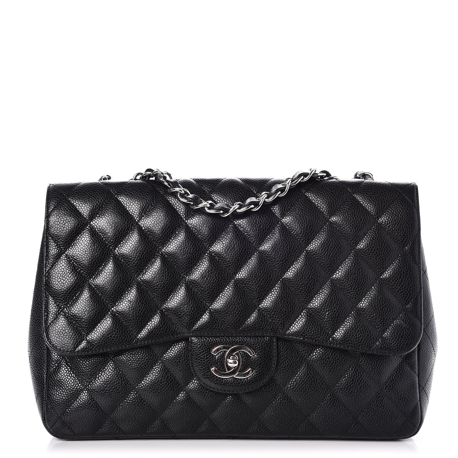 Chanel Caviar Quilted Jumbo Single Flap Black 1 of 10