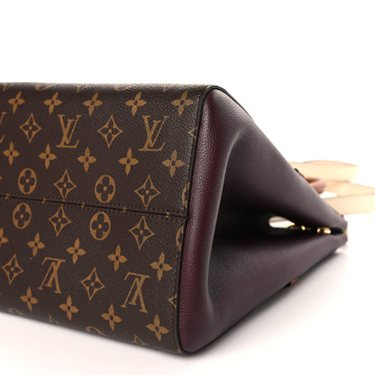 Louis Vuitton Calfskin Monogram Fold Tote MM Black Wine Cream 8 of 9